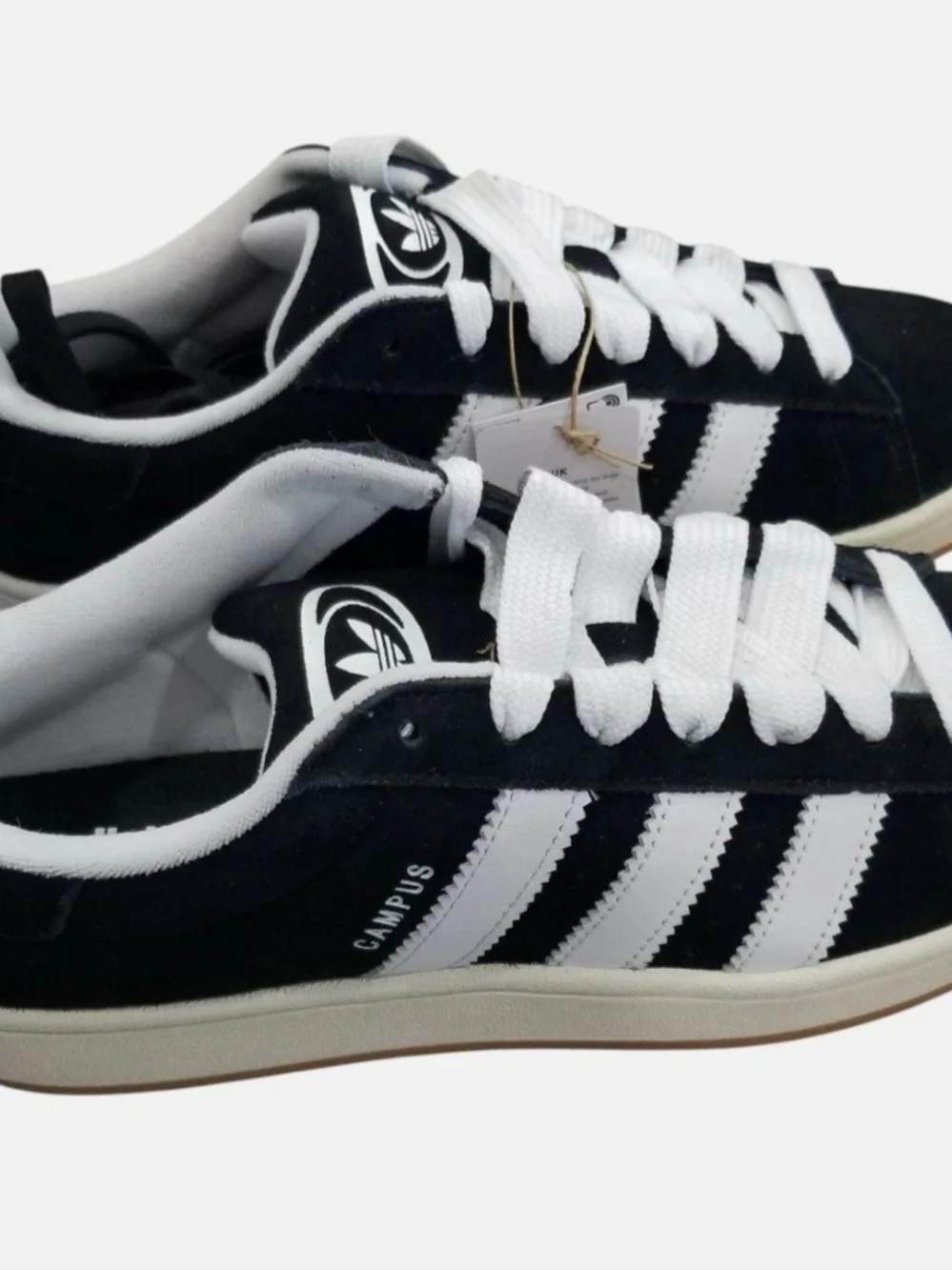 adidas Campus Black Suede Sneakers with White Stripes